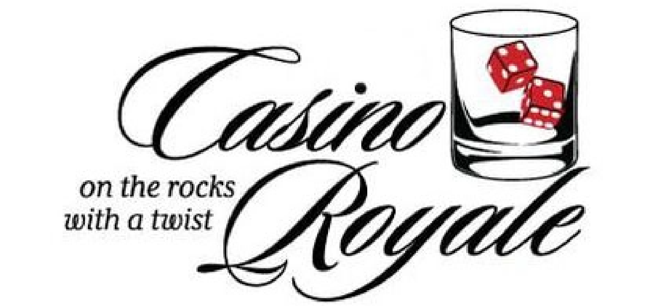 The logo for casino royale on the rocks.